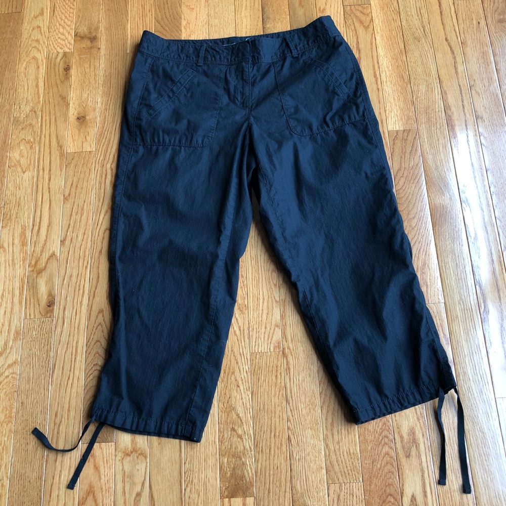 Loft Black Lightweight Cargo Crop Pants
